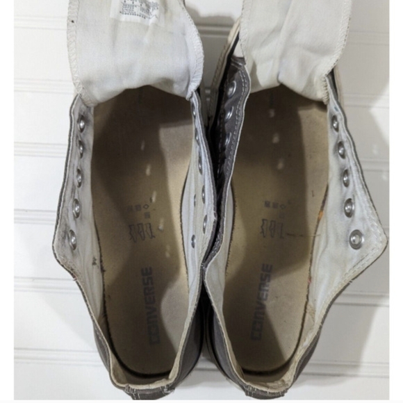 Converse All Star Grey Low Top Sneakers Mens 6 Womens 8 No Laces Classic Canvas - Picture 6 of 7